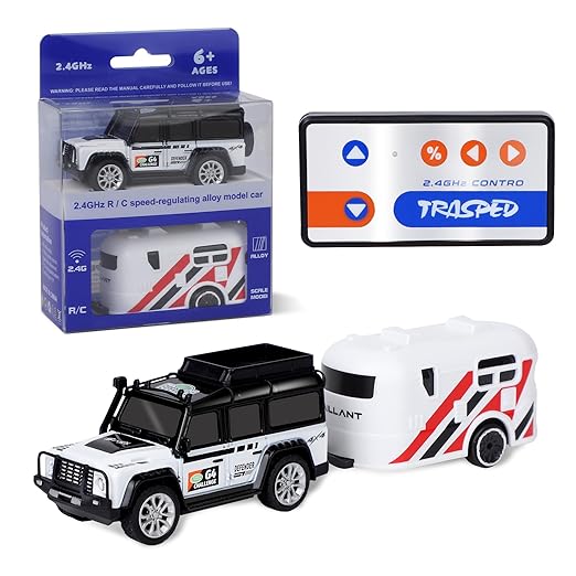 Giftines Premium All-Terrain RC Car and Caravan Toy Set – High-Speed 2.4GHz Remote Control Off-Road Truck with Durable Alloy Body, Scale Model Camper Gift for Kids