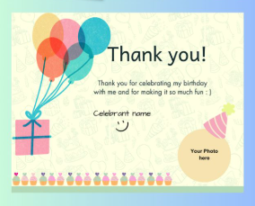 Cheerful Balloons Birthday Celebration Card (4x6 Size)