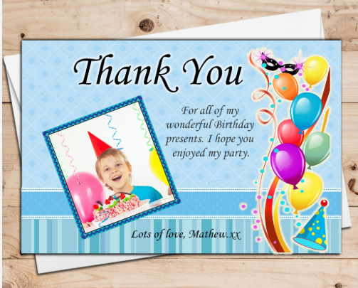 Blue Sky Balloons Birthday Card with Photo Slot (A4 Large)