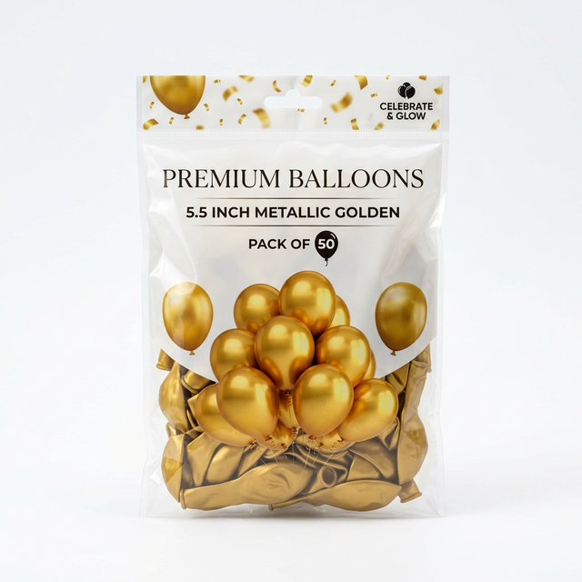 5.5 Inches Metallic Latex Balloons - Red (Pack of 50)