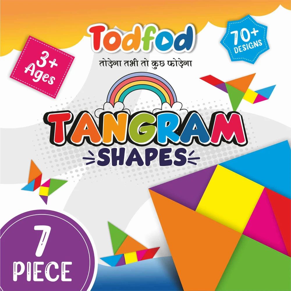 11.5 cm mini 7 Pieces Wooden Tangram Puzzle