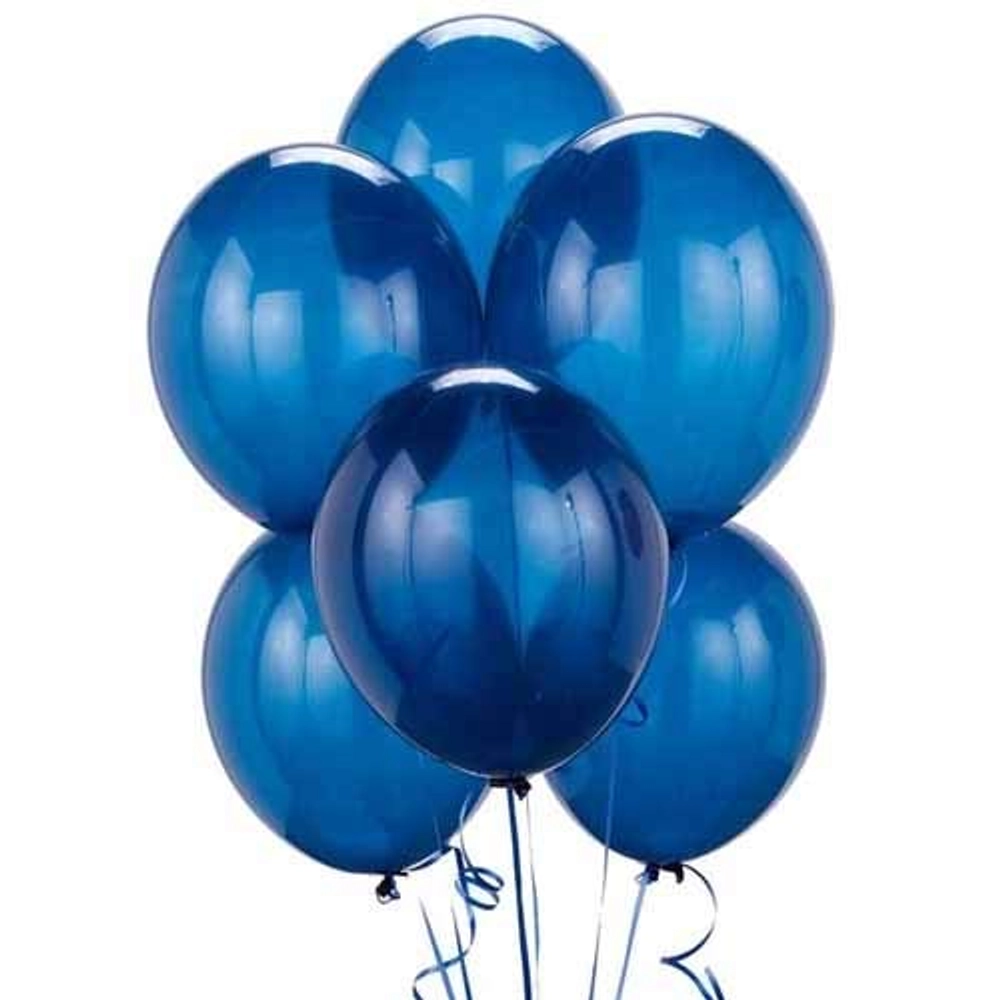 5.5 Inches Metallic Latex Balloons - Blue (Pack of 25)