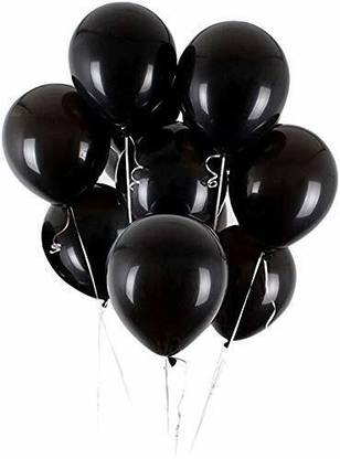 5.5 Inches Metallic Latex Balloons - Black (Pack of 50)