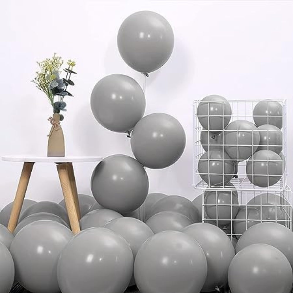 5.5 Inches Metallic Latex Balloons - Off Grey (Pack of 50)