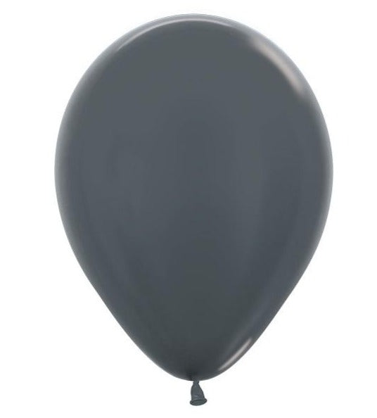 5.5 Inches Metallic Latex Balloons - Dark Grey (Pack of 50)