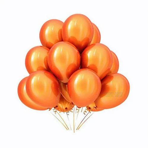 5.5 Inches Metallic Latex Balloons - Orange (Pack of 25)