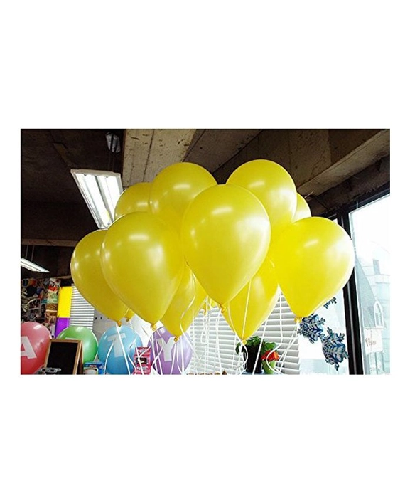 5.5 Inches Metallic Latex Balloons - Yellow (Pack of 25)
