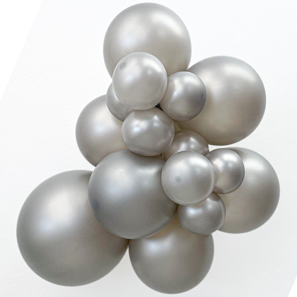 5.5 Inches Metallic Latex Balloons - Silver (Pack of 50)