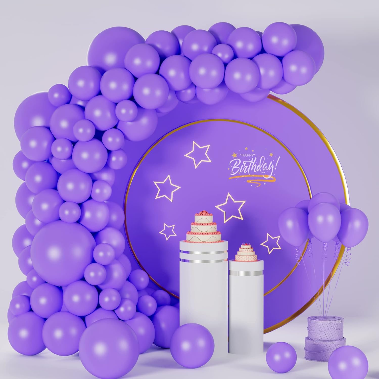 18 inch Pastel Balloons - Purple (Pack of 5)