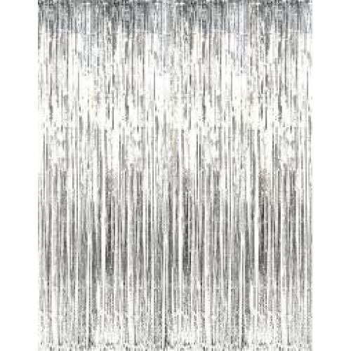 Foil Fringe Curtain - Silver