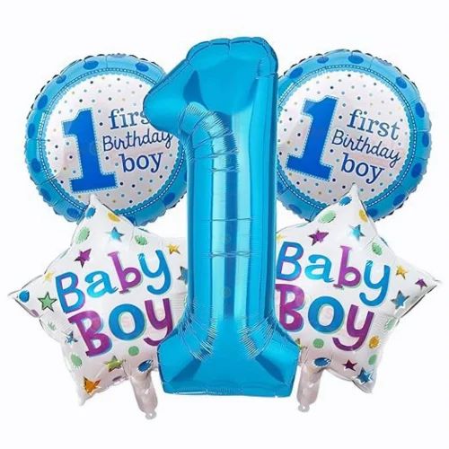 1st Birthday Foil Balloon Pack for Boy