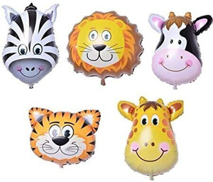 Animal Faces Foil Balloon Pack