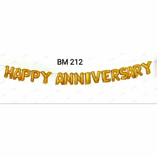 Happy Anniversary Foil Letters Banner Golden