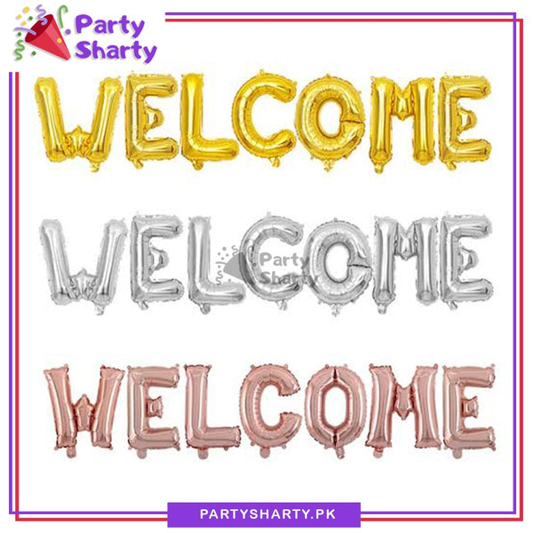 Welcome Letter Banner for Baby Welcome or Guest Welcome Party Golden Foil