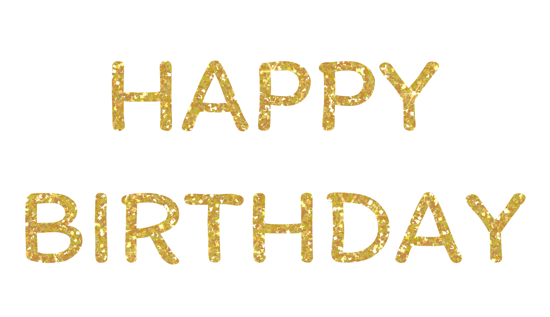 Happy Birthday Banner Golden Glitter Text