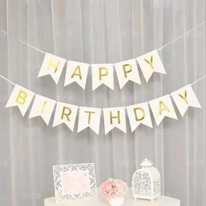 Happy Birthday Single Color Banner - Pink
