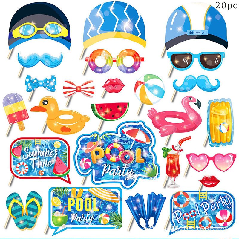 Pool Party Photo Props for Party and Events