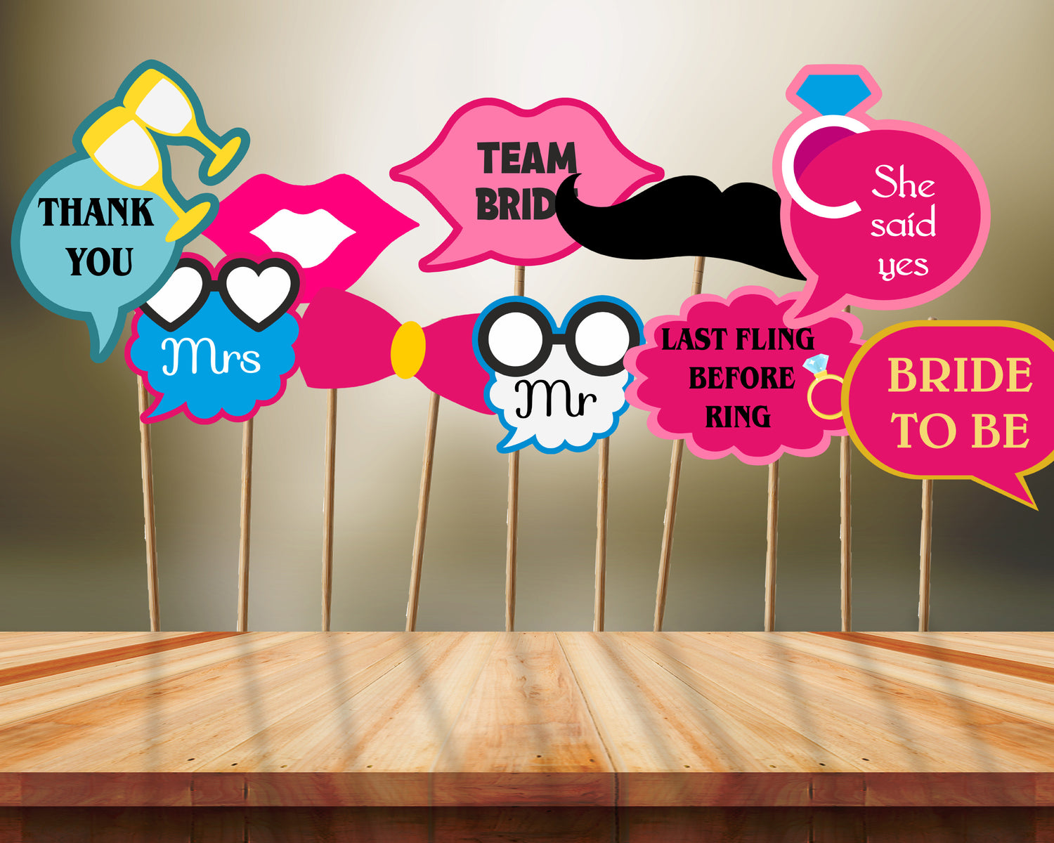 Bride Groom Theme Photo Props for Party and Events