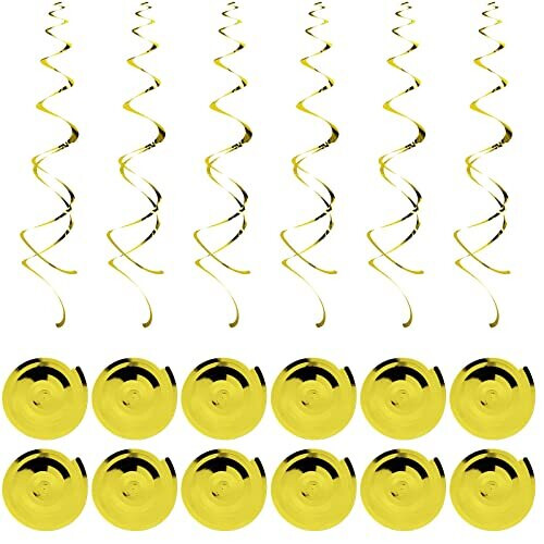 Golden Circular Swirl for Hanging on Party Hall Pack of 5