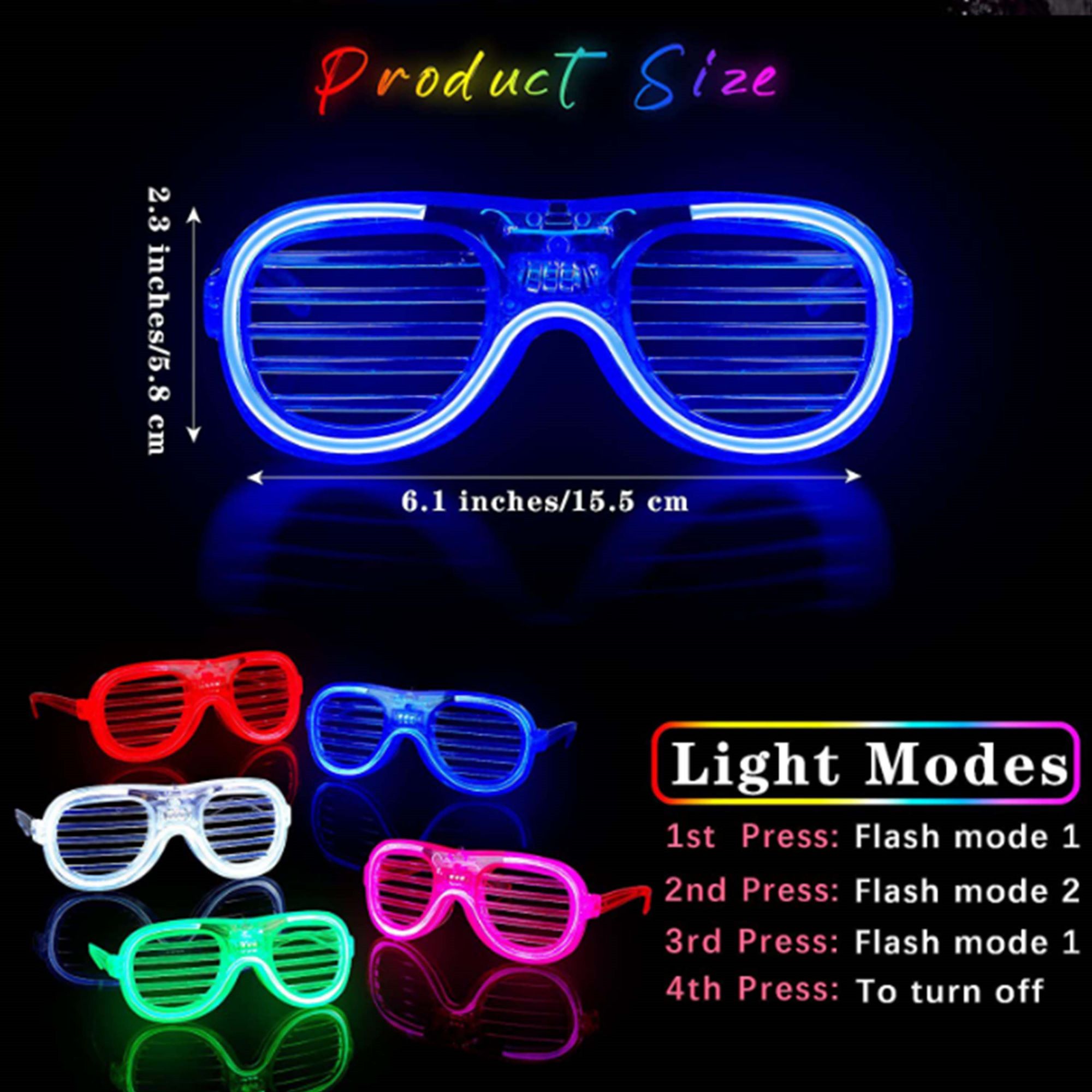 Party Glasses with LED Light glow on dark - Blue
