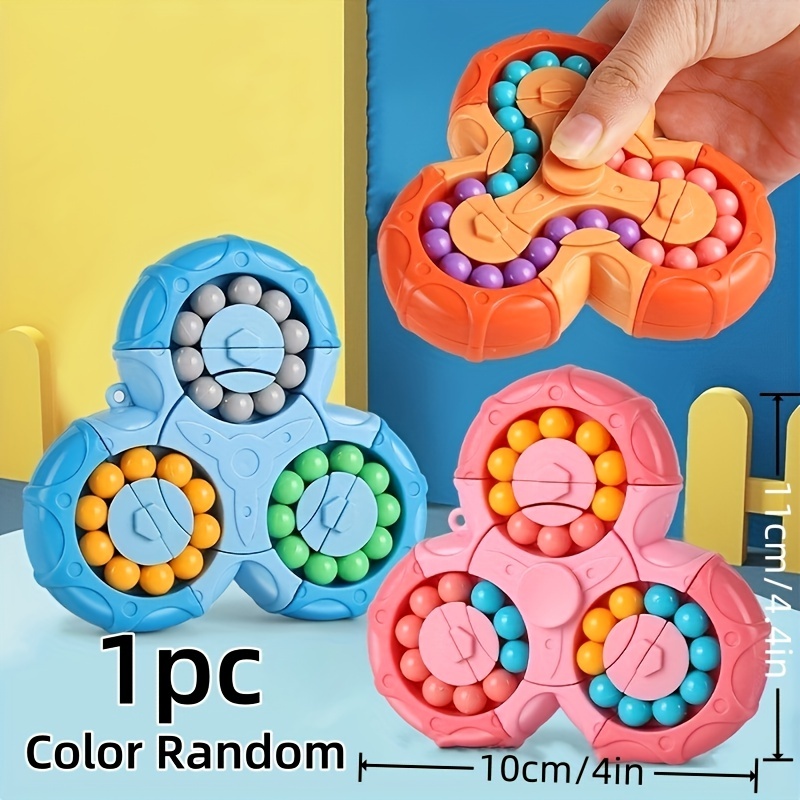 Fingertip Gyro Rubiks Cube Magic Bean Toy 2-in-1 Rubi Cube + Spinner