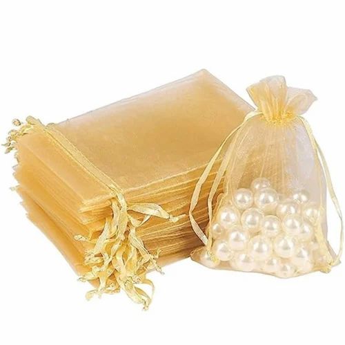Organza Shagun Potli for Return Gift, Dry Fruit Packaging, Gifting Pouch 6 X 8 Inch - Red