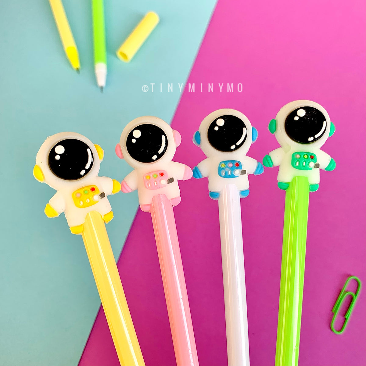 Rainbow Astronaut Pen With LED and Button