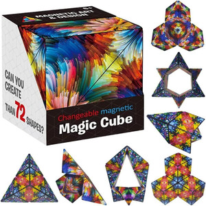 72 Shape Making Magnetic Wooden Puzzle Set Cubic