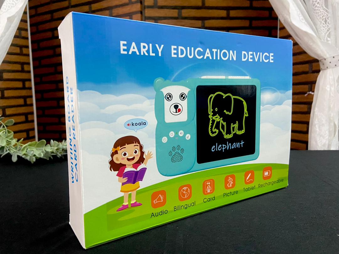 Talking Flash Cards LCD Writing Tablet for 3-8 Years Toddlers,Rechargeable Drawing Board Pad Toy for Boys Girls Kids Birthday Gifts, Preschool Montessori Speech Therapy-Blue