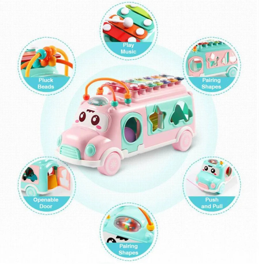 Xylophone Bus Toy Music Bus Huanger Brand