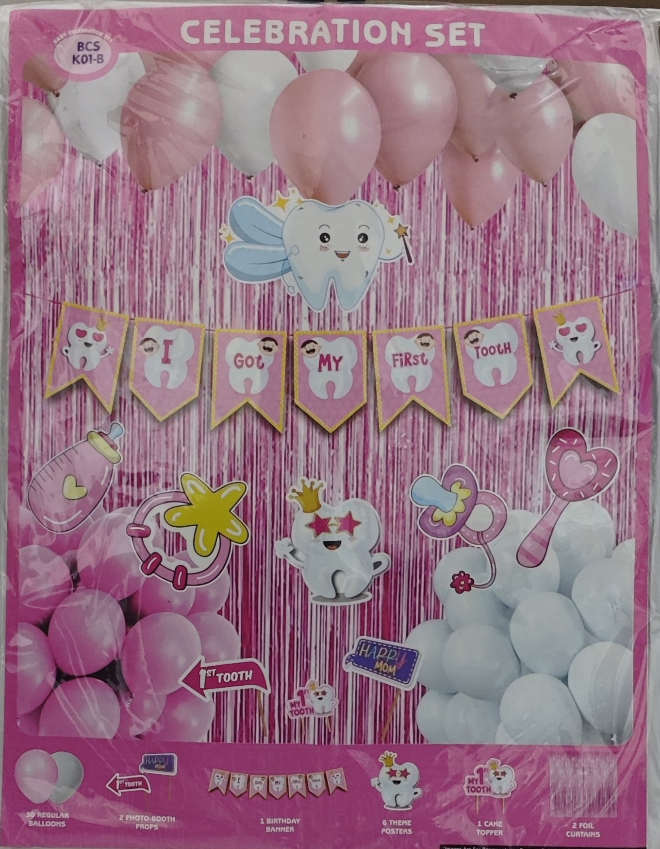 Celebration Set Get First Tooth for Baby - Pink