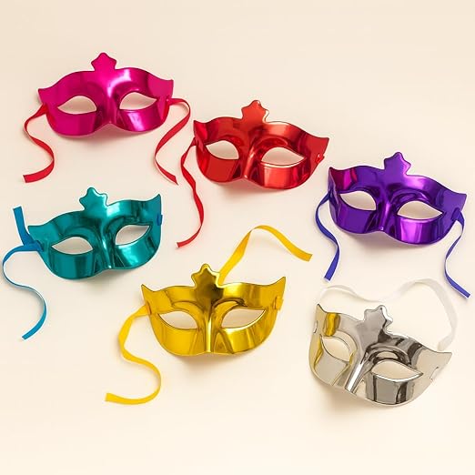 Party Mask for Royal Party Style High Quality Metallic Finish with Ribbon