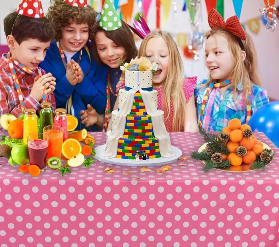 Cake Table Cover for Party and Any event Standard Design (Disposable) - White