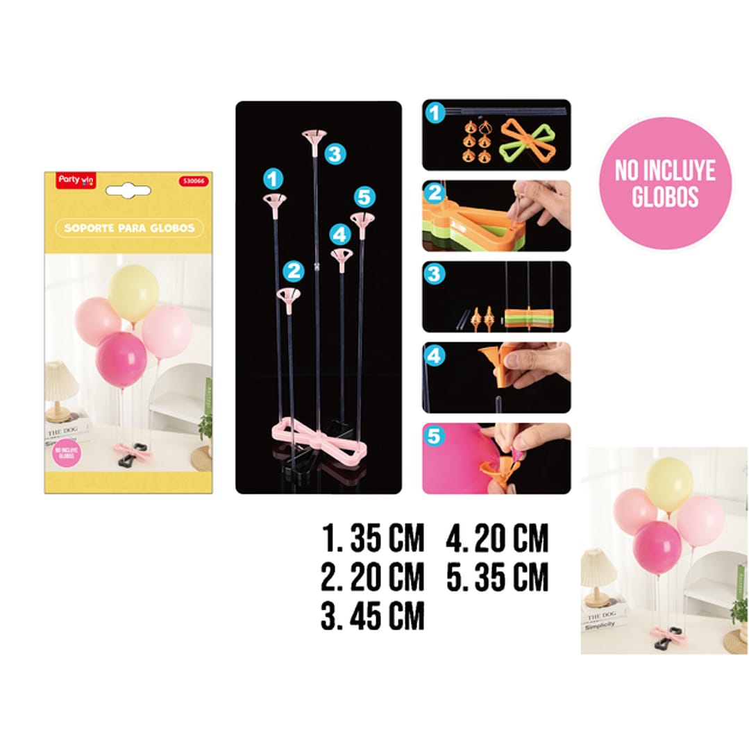 Balloon Floating Stand on Table for Party Decoration - Pink