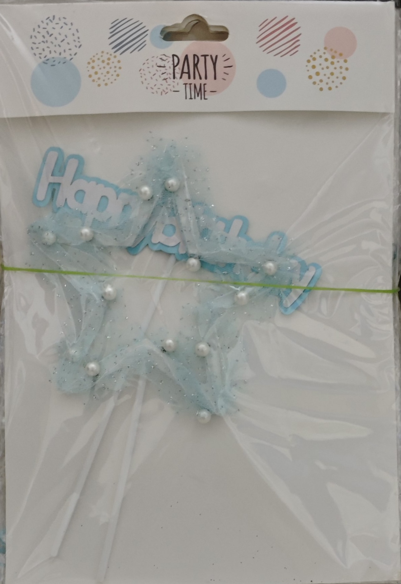 Premium Pretty Blue Cake Topper with Cloth Design