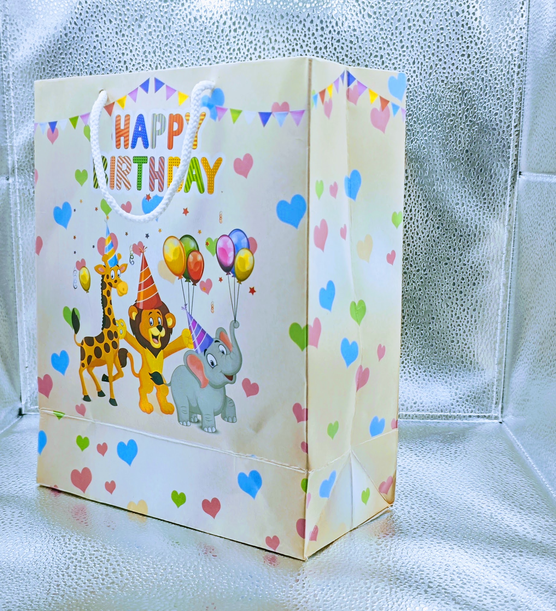 Big Size Return Gift Hand Bag - Thank You Bag 12 Inch x 8 Inch - Happy Birthday