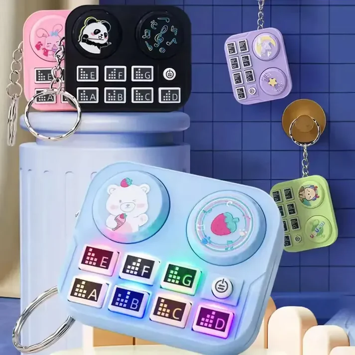 Mini DJ Machine Sound & LED Keychain