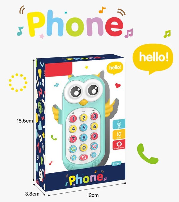  Owl Intelligent Baby Cell Phone Mobile Toy for Kids, Toddlers with Music, Ringtones, Lights (Multi Color)