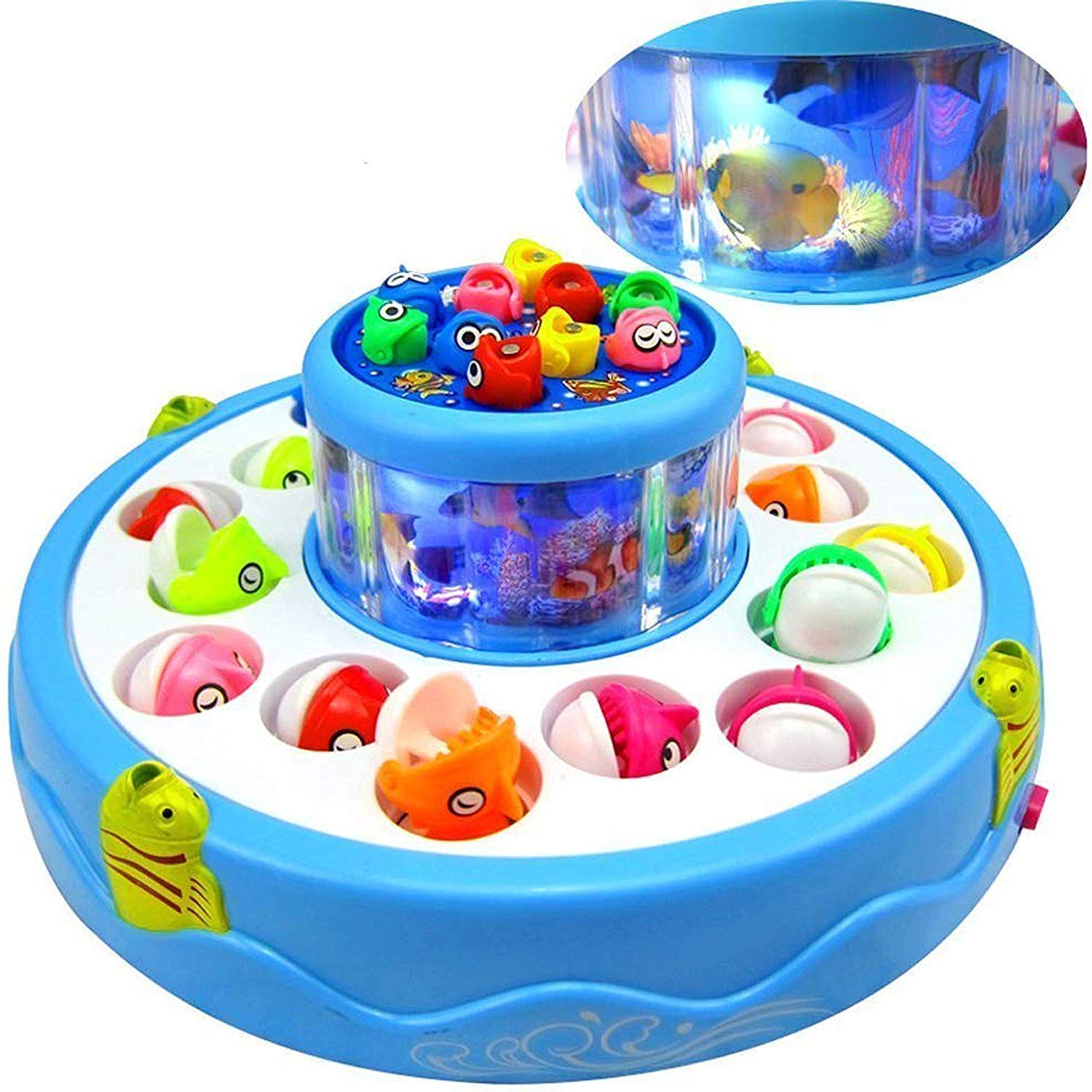 Big Fish Catching Fish Catching Game Big with 26 Fishes and 4 Pods, Includes Music, Lights (Battery Included) - Multi-Color