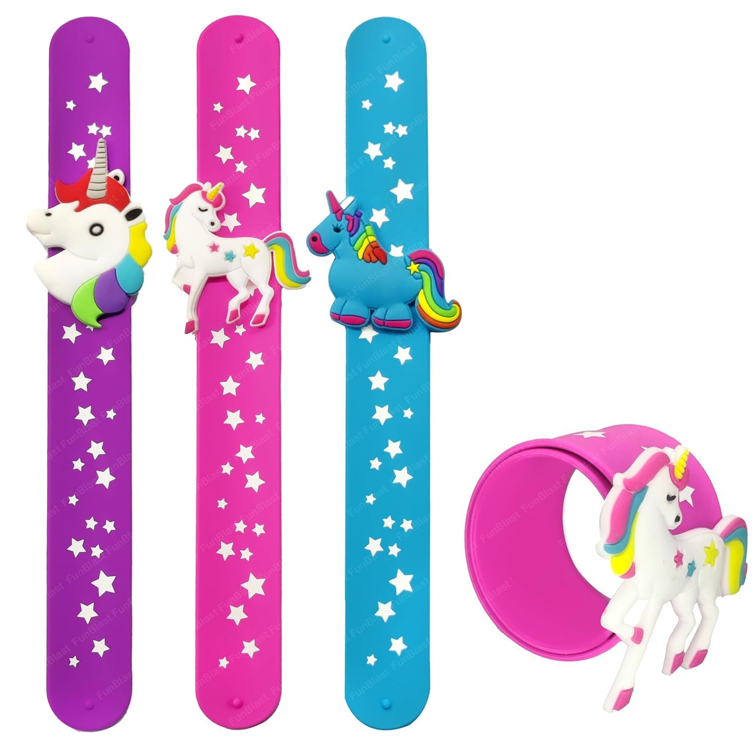 Silicone Wristbands for Kids, Slap Bracelets for Boys and Girls, Snap Bracelet Bands for Party Theme, Gifts for Kids (Multicolor)
