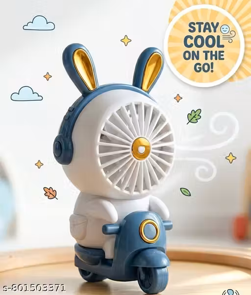Bunny Riding bike Electric Fan mini Chargin Fan