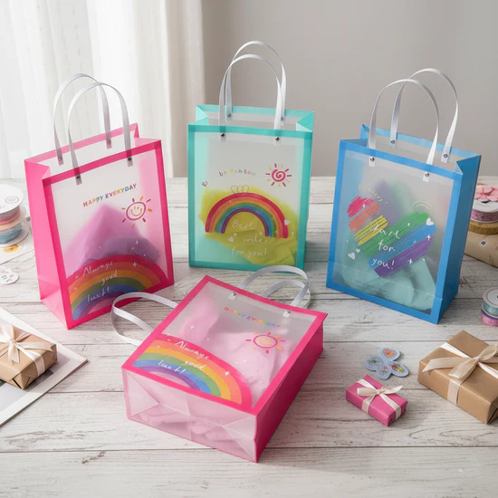 transparanct Rainbow Return Gift Bag