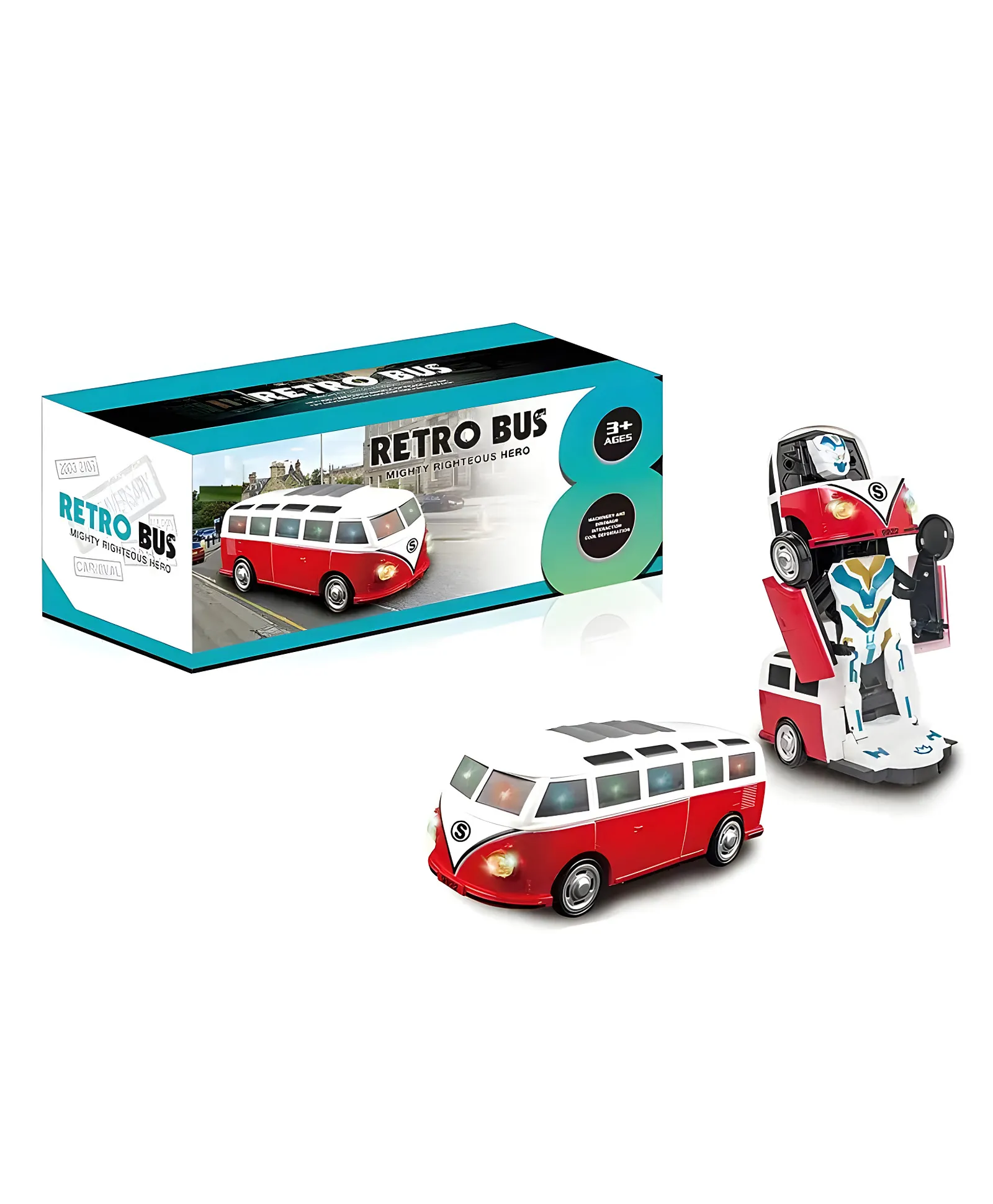 Retro Bus Transformer Car 2 In one Car and Robot
