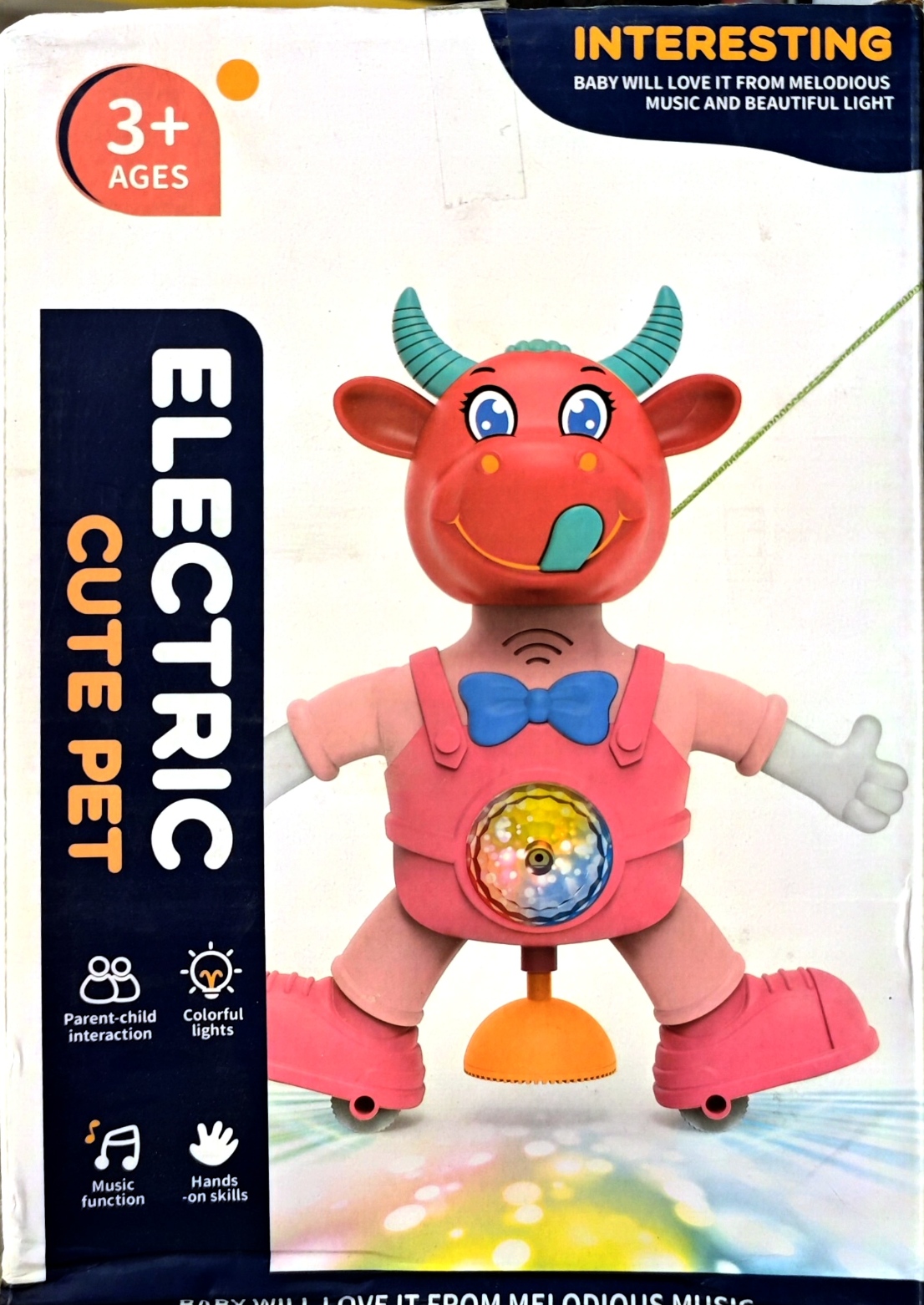 Electric Cute Pet Cow Type Musical Toy Moving Robot like