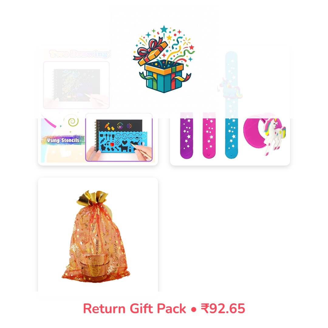 Giftines Premium Rainbow Magic & Fun Return Gift Pack (Red Potli Edition)