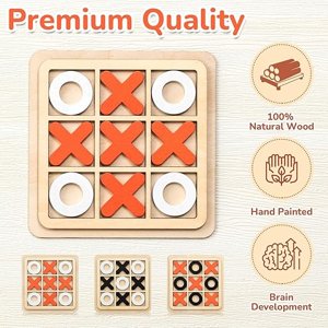 Wooden Mini Tic Tac Toe Game for Kids