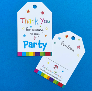 Rainbow Stars Party Gift Tags - Thank You (5x7 Size)