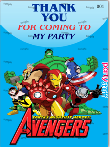 The Avengers Earth's Mightiest Heroes Thank You Card (5x7 Size)