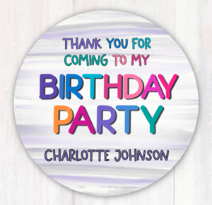 Purple Watercolor Charlotte Johnson Birthday Label (5x7 Size)