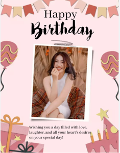 Designer Birthday Greeting Card - 154923 (4x6 Size)